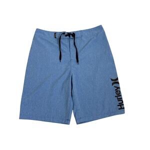 Hurley Swim Trunks Blue Drawstring Bathing Suit Shorts Size Youth 14